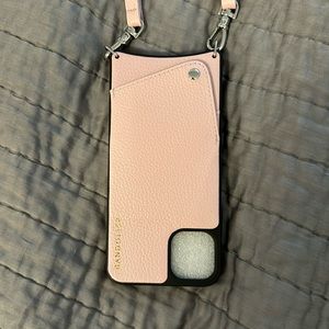 New Bandolier Emma Pebble leather crossbody for iPhone 11 Pro Max, Primrose